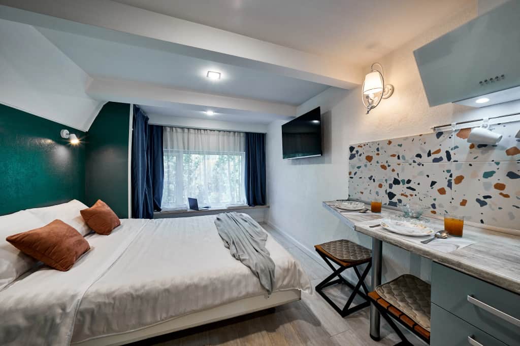Апартаменты EasyGuest в зеленых тонах интерьера на Чертановской: фото 2