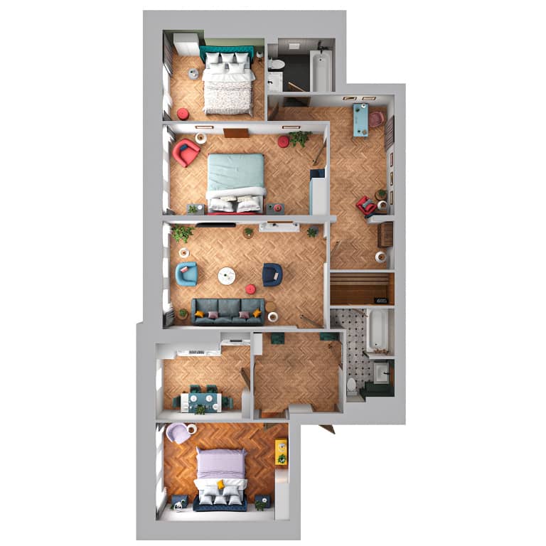 Апартаменты Minin Apartments с видом на Александринский Театр 130 кв.м.: фото 7