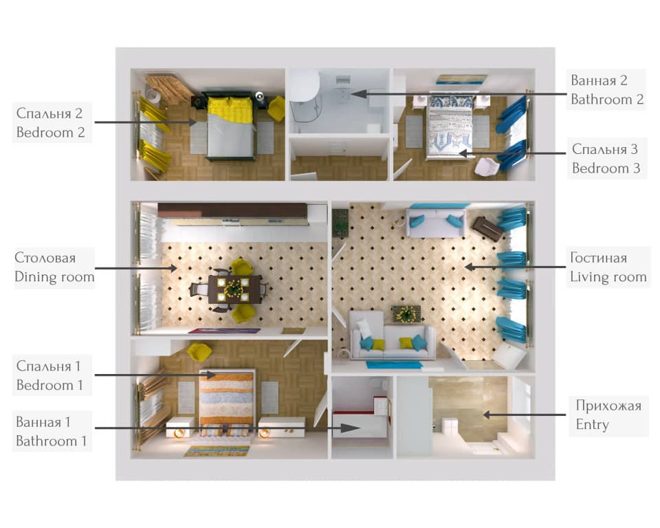 Апартаменты Minin Apartments у Эрмитажа 130 кв.м.: фото 5